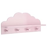 Kleiderhaken für Kinder Wolke - rosa 22 × 48 cm - Rosa - Atmosphera créateur d'intérieur