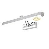 FREEDL LED Spiegelleuchte Bad mit Bewegungsmelder, Silber-Spiegellampe Badezimmer mit Schalter, IP44 Edelstahl Badleuchte Kaltweiß 6000K, 240° Drehbar Schrankleuchte Badezimmer Lampe, 6W/29CM