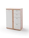 expendio Kommode Tortona 8 Balkeneiche weiß 80x108x45 cm Dielenkommode Flurkommode Garderobe Flurmöbel Dielenmöbel