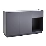 trendteam smart living Luca Sideboard, Holzwerkstoff, Grau Matt Lack, 138 x 83 x 40 cm