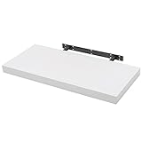 WOLTU Wandboard Wandregal CD DVD Regal Bücherregal Schweberegal Holz Board 70x22.9x3.8cm weiß für Büro, Wohnzimmer, Schlafzimmer, Küche RG9369ws