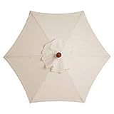 TIUTIU 6 Rippen Sonnenschirm Ersatz Baldachin Abdeckung Outdoor Markt Tisch Schirm Schirm Baldachin Anti-Ultraviolett Regenschirm Ersatz Stoff, 2m/2,7m/3m (3M / 9.8Ft,Beige)