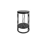 AINSTE Nachttisch Mini-Nachttisch Kleine runde Tisch Schieferregal Bettwiderstandsschlüssel Schlafzimmer-Lagerschrank Nachtschrank (Color : 15.8 inches/40CM, Size : D)