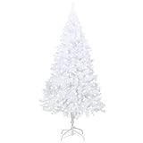 vidaXL Künstlicher Weihnachtsbaum mit LEDs Dicken Zweigen Tannenbaum Christbaum Kunstbaum Dekobaum Weihnachten Dekoration Weihnachtsdeko Weiß 240cm