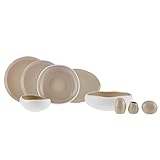 Karaca Streamline Cupid New Bone Geschirr Set 59 Teilig für 12 Personen, New Bone, Service-Set, Kombiservice, Tafel Service, Besonderes Dinner, Modernes Design