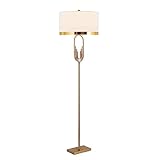 PENAVO Stehlampe Stehlampen Metall Leselampe mit Lampenschirm Stehlampe mit Fußschalter Licht Stehlampe/Messing