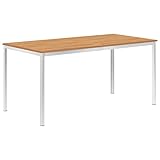 XIAOGUANG Garten-Esstisch, Gartentisch, Terrassentisch, Esstisch Garten, Gartenesstische, Gartenmöbel, Außentisch, 160 x 80 x 75 cm Massivholz Teak und Edelstahl