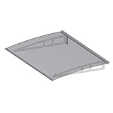 Linea Garden Friend P1327015 Vordach aus Aluminium Sun, Metall, grau, 100x140x5 cm