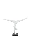 Skulptur Athlete 120 Weiß Dekoration Kunstharz Deko Mensch Athlet Handgefertigt