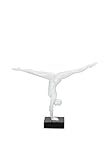 Skulptur Athlete 120 Weiß Dekoration Kunstharz Deko Mensch Athlet Handgefertigt