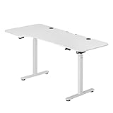 Juskys Höhenverstellbarer Schreibtisch 160x75cm - Elektrisch stufenlos verstellbar Bürotisch Sitz- & Stehtisch Speicherplatz Memory-Funktion - Weiß