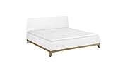 Rauch Möbel Carlsson Bett Doppelbett Futonbett in weiß, Absetzungen/Füße Eiche massiv, Liegefläche 180x200 cm, Gesamtmaße BxHxT 189x97x207 cm
