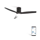 CREATE / WINDCALM/Deckenventilator mit Beleuchtung und Fernbedienung, schwarz / 40W, WLAN, Leise, Ø132 cm, 6 Geschwindigkeiten, Timer, DC-Motor, Sommer-Winterbetrieb