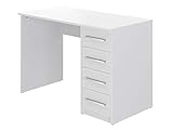 Amazon Marke - Movian Idro moderner Schreibtisch, Computertisch mit 4 Schubladen, 56 x 110 x 73, Weiß