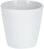 KOTARBAU® Keramik Blumentopf Übertopf ⌀ 13 cm Klassisch Weiß Glatt