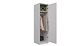 ADGO SD-50 Kleiderschrank für Kleidung 50x50x180cm, Schrank zum Aufhängen von Kleiderbügeln, Ankleidezimmer, Einkammerschrank, Rohr für Kleiderbügel und Deckenregal (Versand in 2 Paketen)(Weiße Matte)