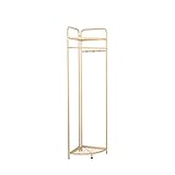 Garderobenständer Bodengarderobe Kleiderständer am Nachttisch Schlafzimmer Eckgarderobe nimmt keinen Platz EIN Vertikale Garderobe Kleidungsstätterhalter (Color : Gold)