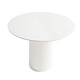 AOKLEY Couchtisch 27,5-Zoll-moderner weißer runder Esstisch, Kleiner runder Tisch for Wohnzimmer, Schlafzimmer, Küche, Couchtisch, Kleiner Besprechungstisch for das Heimbüro Kaffeetisch Beistelltisch