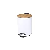 Mülleimer Badezimmer 3L Holz Flip Step Mülleimer Müll Mülleimer Abfallbehälter Organizer für Badezimmer Küche Büro Großhandel (Farbe: Weiß)