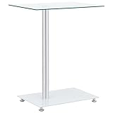 Youuihom Sofatische, Couchtische, Wohnzimmertische, Beistelltisch U-Form Transparent 45x30x58 cm Hartglas Geeignet für Wohnzimmer, Schlafzimmer, Gästezimmer, Büro, Wohnung