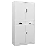 Büroschrank,Freistehender Büroschrank Aktenschrank Metallschrank Lagerschrank Materialschrank,für Unternehmen,Büro,Schule,Hellgrau 90x40x180 cm Stahl