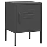 Youuihom Nachtschränkchen, Schlafzimmer Sideboard, Mehrzweckschrank, Geeignet für Wohnräume, Wohnzimmer, Schlafzimmer, Bäder, Nachttische 2 STK. Anthrazit 35x35x51 cm Stahl