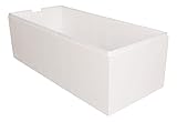 Calmwaters® Wannenträger 180 x 80 cm Modern Small 2, Passend für Rechteck-Badewanne 180x80 cm, Styroporträger, Schall- und wärmedämmend, Direkt verfliesbar, Badewannenträger in Weiß, 03AX3356