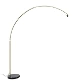 Qazqa - Modern Bogenlampe Messing mit schwarzem Marmorsockel verstellbar - XXL I Wohnzimmer I Schlafzimmer - Stahl Länglich - LED geeignet E27