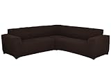 SODERBERGH Sofahusse Ecksofa Stretch Bezug Dekoration Couch Polstersofa, Farbe Hussen:Dark Brown 201, Größe:ohne Rüschen