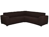 SODERBERGH Sofahusse Ecksofa Stretch Bezug Dekoration Couch Polstersofa, Farbe Hussen:Dark Brown 201, Größe:ohne Rüschen