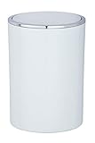 WENKO Kosmetikeimer Inca 5 Liter, Abfallbehälter mit Deckel fürs Gäste-WC, Badezimmer-Mülleimer mit Schwingdeckel, kleiner Abfalleimer aus Kunststoff, BPA-frei, Ø 18,5 x 25,5 cm, Weiß