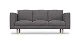 COMFORTLY Ersatzbezug für 3-Sitzer, handgefertigt, kompatibel mit Norsborg Couch, nur Bezüge (Krone – Dunkelgrau)