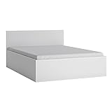 Lomadox Bett Doppelbett 140 cm mit aufklappbarem Lattenrost in weiß, B/H/T ca. 146,6/85,3/206,2 cm