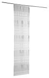 Home4You Flächenvorhang - Silbergrau - 60 x 245 cm - Streifenmuster - Transparent