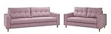 Polstergarnitur Micro, Sofa 3 + 2, Modernes Couch feiner Webstoff Couchgarnitur Sofagarnitur Wohnlandschaft Polstermöbel (Lux 28)