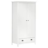ZEYUAN Kleiderschrank mit 2 Türen, Schlafzimmerschrank, Kleiderschränke, Ordnungssystem Kleiderschrank, Garderobenschrank, Haushaltsschrank, Hill Range Weiß 89x50x170 cm Kiefer