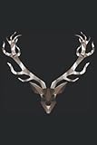 Hirschkopf: black notebook diary Hirsch Wald Wild logbook sketchbook DIN A5 120 dotted lined pages