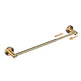 SHUNLI Verstellbarer Handtuchhalter 40 cm bis 66 cm, Badezimmer-Handtuchhalter Wandhandtuchhalter Badetuchhalter, Gebürstetem Gold, Wandmontage/SUS304 Edelstahl