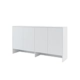 MEBLINI Hängeschrank für Horizontal Schrankbett Bed Concept - Wandschrank mit Ablagen und Fächern - Wandregal - BC-11 für 90x200 Horizontal - Weiß Matt