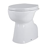 Erhöhtes Stand WC spülrandlos Stand-Wc inkl. soft-close Klodeckel Toilette Klo, Sitz abnehmbar, Tiefspüler, Abfluss senkrecht, H 45 cm