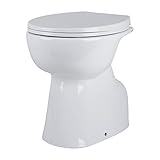 Erhöhtes Stand WC spülrandlos Stand-Wc inkl. soft-close Klodeckel Toilette Klo, Sitz abnehmbar, Tiefspüler, Abfluss senkrecht, H 45 cm