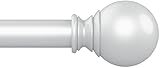 Gardinenstange Ausziehbar, Vorhangstange, Verstellbare Länge, Gardinenstange mit Rundem Endstück für Wohnzimmer/Schlafzimmer Fenster, 90-180 cm (Silber)