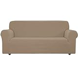 EBETA E Elastisch Sofa Überwürfe Sofabezug, Stretch Sofahusse Sofa Abdeckung Hussen für Sofa, Couch, Sessel 3 Sitzer (Sand, 185-235 cm)