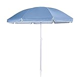 NATERIAL - Sonnenschirm VALI - Runder Strandschirm - ø 200 cm - 3.14 m² - 95% UV-Schutz - Neigbar - Mit Transporttasche - Aluminium - Polyester - Blau