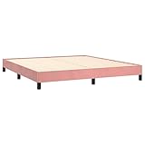 Tidyard Polsterbett Gästebett Bett Bettgestell Bettrahmen Samtbett Lattenrost Holzbett Doppelbett/Einzelbett Designerbett Schlafzimmerbett Jugendbett Futonbett 160 x 200 cm (B x L) Samt Rosa