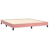 Tidyard Polsterbett Gästebett Bett Bettgestell Bettrahmen Samtbett Lattenrost Holzbett Doppelbett/Einzelbett Designerbett Schlafzimmerbett Jugendbett Futonbett 160 x 200 cm (B x L) Samt Rosa