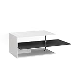 Vicco Couchtisch Nando 107,2 x 40,6 cm, Anthrazit Weiß, moderner Tisch mit Ablagen