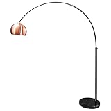 riess-ambiente.de Ausziehbare Bogenlampe Lounge Deal 170-210 cm Kupfer Stehlampe Bogenleuchte Wohnzimmerlampe