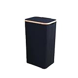 Wäschekorb Mit abnehmbarem Wäschekorb mit großem Fassungsvermögen, Deckel und Griff, Wäschebox, faltbarer Wäschekorb, Wäschesack (Farbe : Black, Size : 40.5x33x75cm)