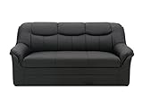 DOMO Collection Sofa Berlin | klassische Polstergarnitur mit hochwertigem Federkern, 3 Sitzer, schwarz